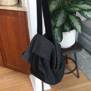 Lambswool Leather Nylon Slouchy Hob Bag